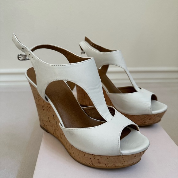 BP - White Spring Wedge Heel - Picture 2 of 5